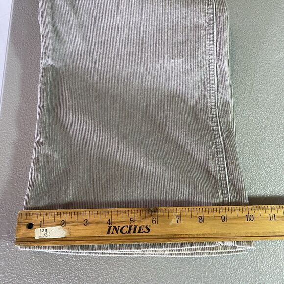 Vintage SO GSJC Corduroy Pants Flare Mid-Rise Y2K Hippie Boho Womens 11 Gray - Picture 7 of 9